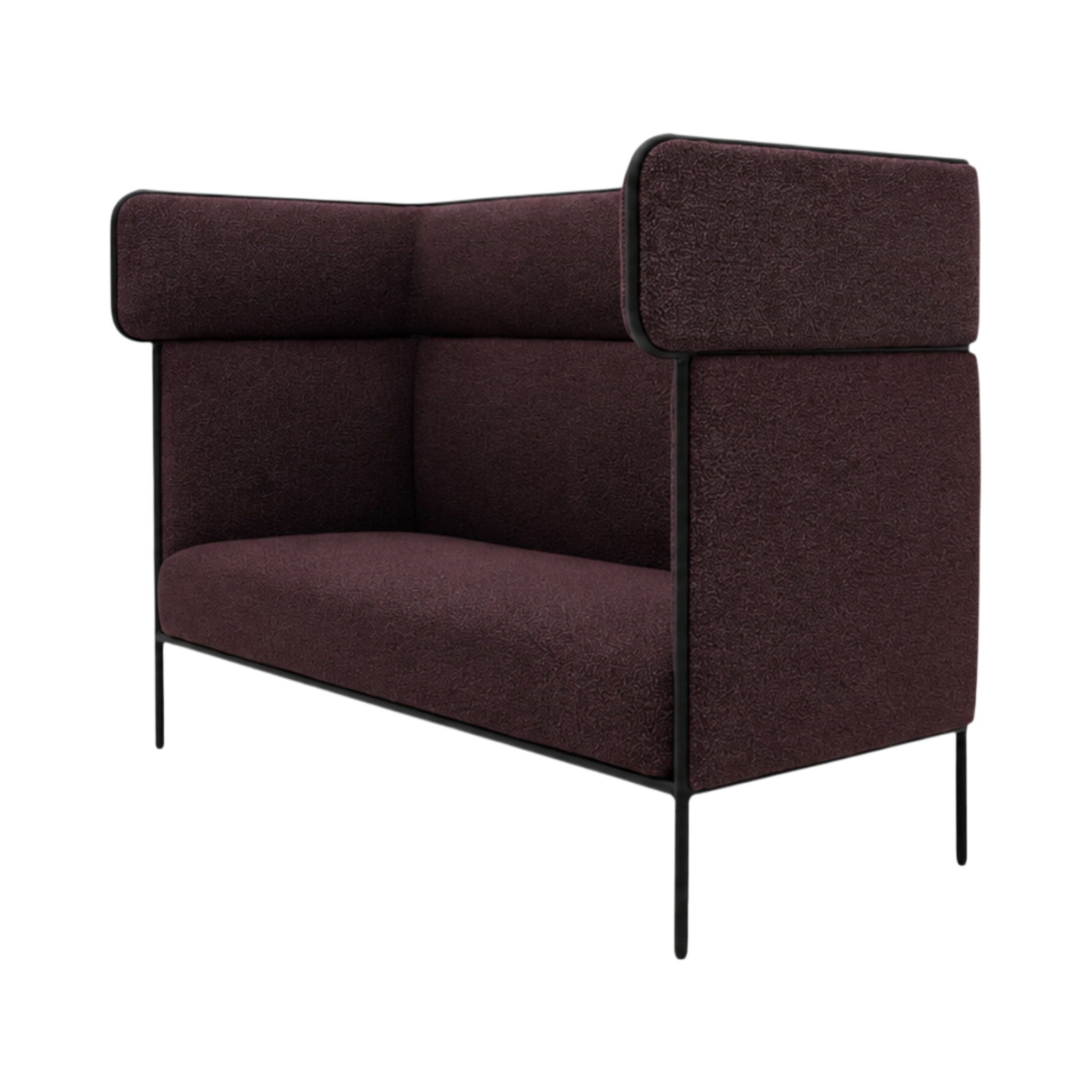 Oliver Highback 3-Seater Sofa – Burgundy