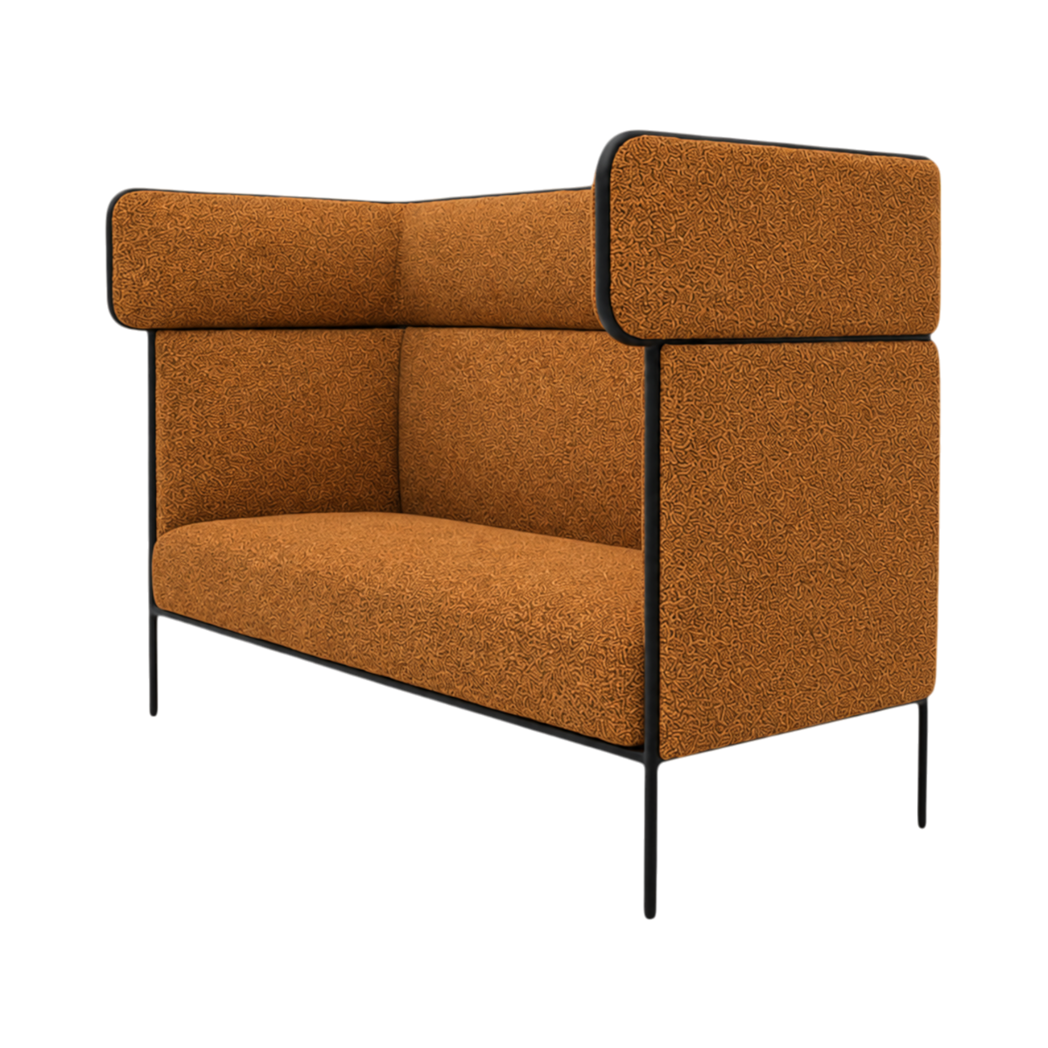 Oliver Highback 3-Seater Sofa – Orange