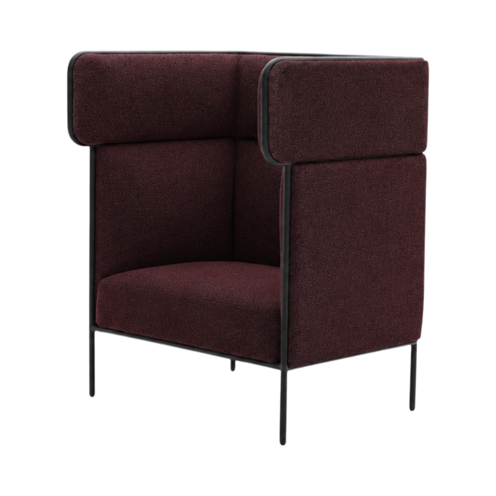 Oliver Highback Lounge Chair – Burgundy