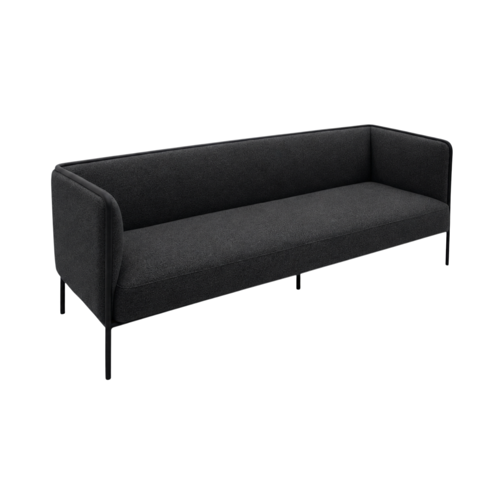 Oliver Lowback 3-Seater Sofa – Charcoal