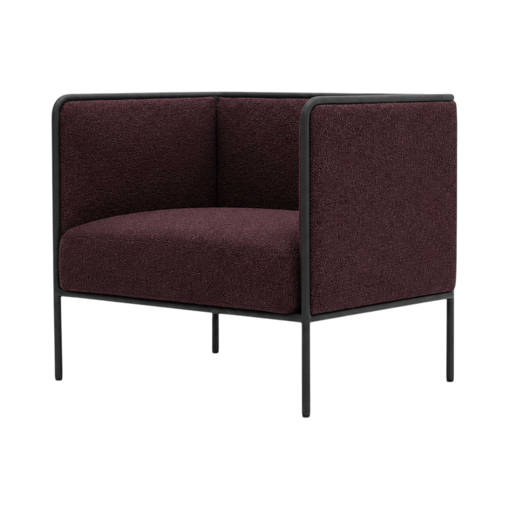 Oliver Lowback Lounge Chair – Burgundy