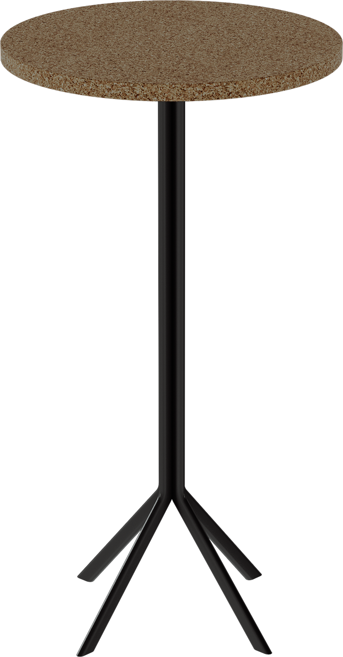 Quadro Bar Table – 60cm Round – Black / Grano Natural
