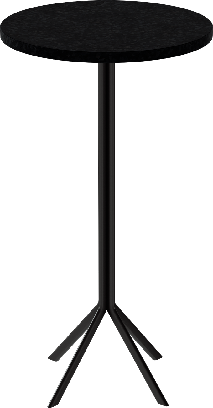Quadro Bar Table – 60cm Round – Black / Black Onyx Dapple
