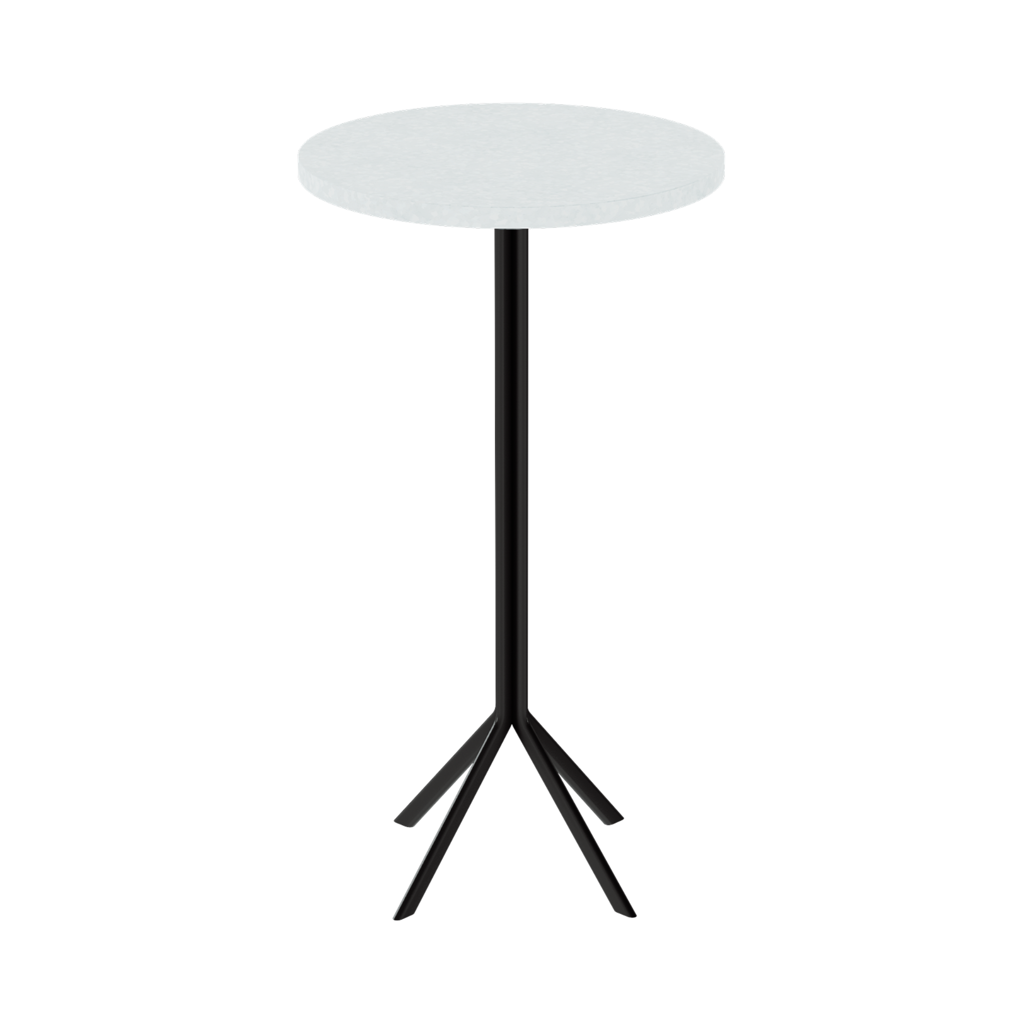 Quadro Bar Table – 60cm Round – Black / White Chalk Dapple