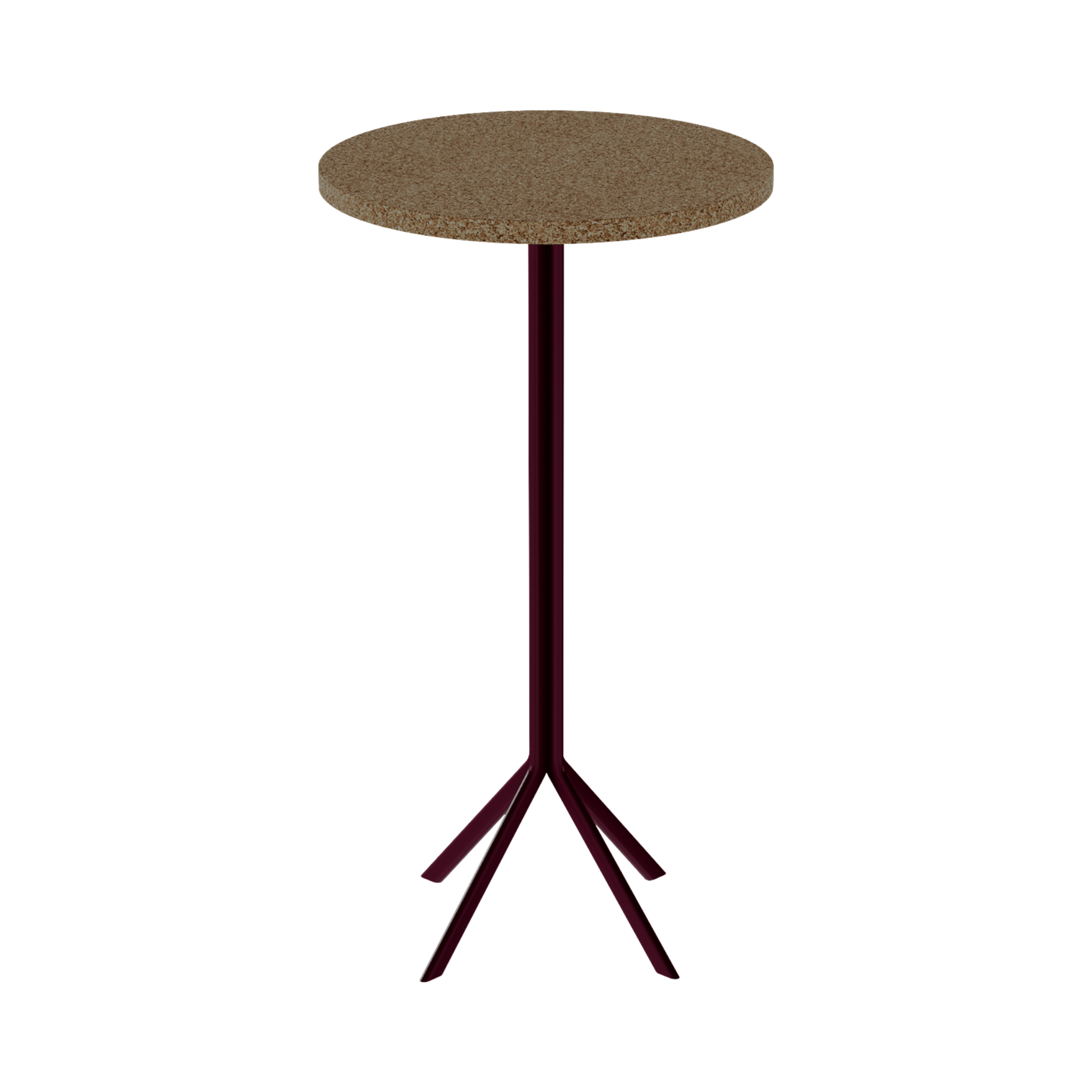 Quadro Bar Table – 60cm Round – Burgundy / Grano Natural