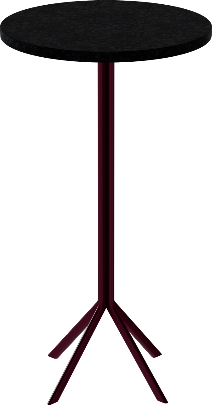 Quadro Bar Table – 60cm Round – Burgundy / Black Onyx Dapple