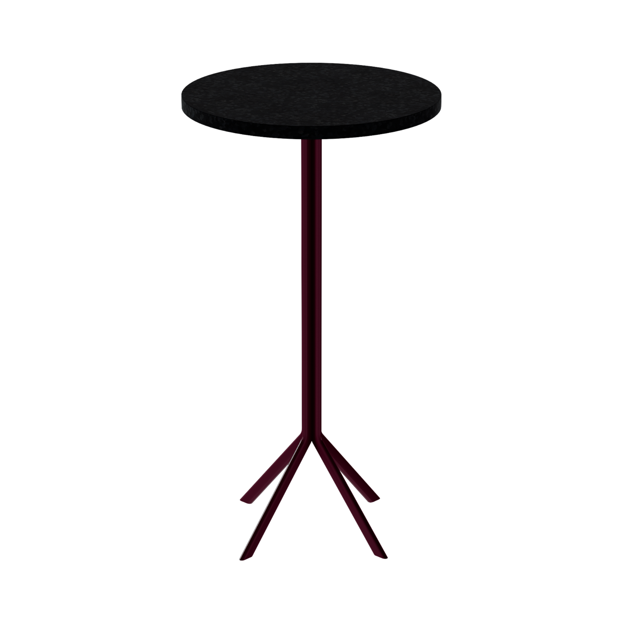 Quadro Bar Table – 60cm Round – Burgundy / Black Onyx Dapple