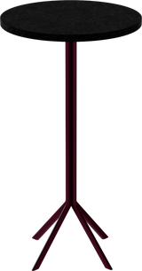 Quadro Bar Table – 60cm Round – Burgundy / Black Onyx Dapple