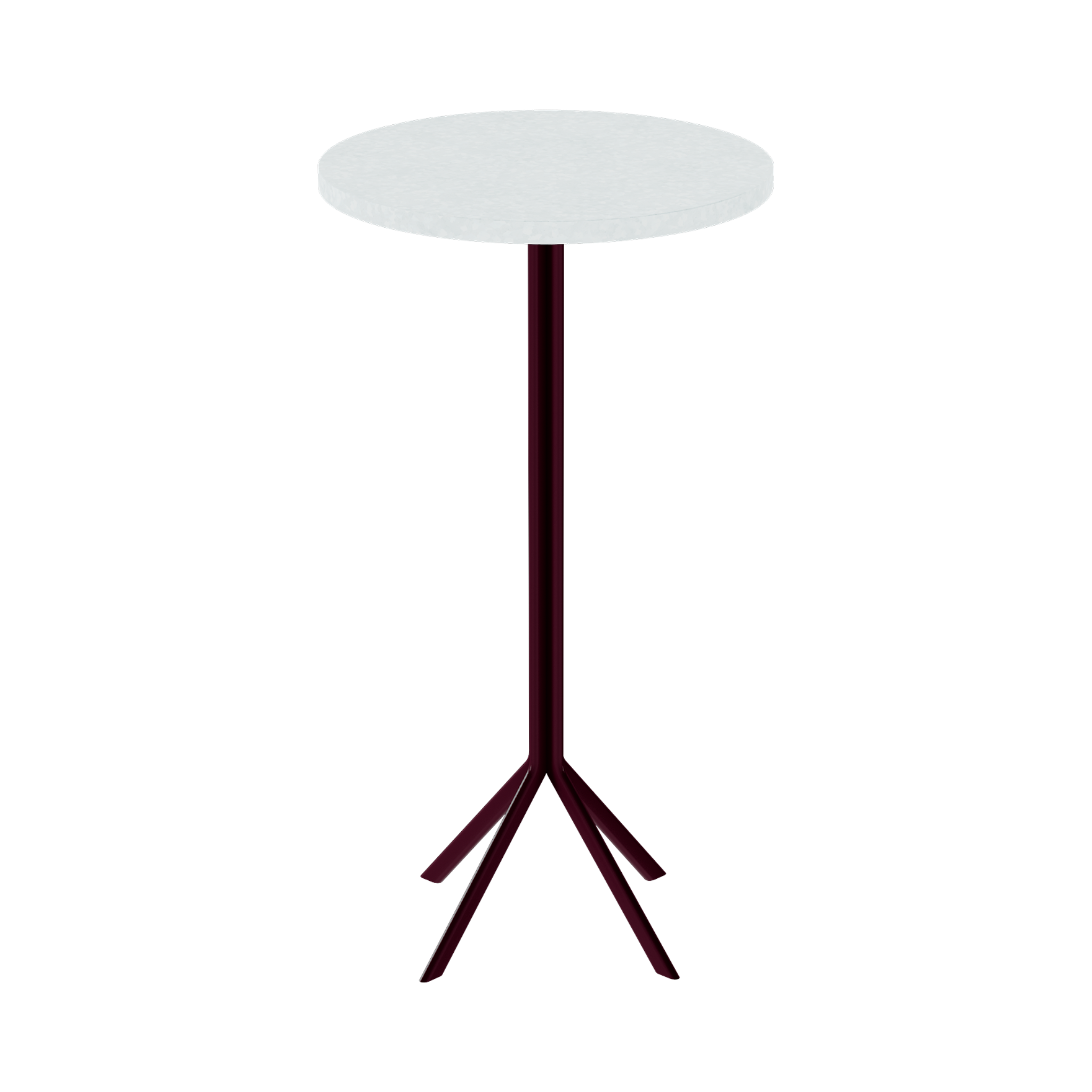 Quadro Bar Table – 60cm Round – Burgundy / White Chalk Dapple