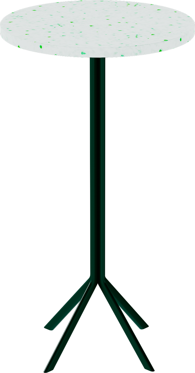 Quadro Bar Table – 60cm Round – Green / Green Dapple