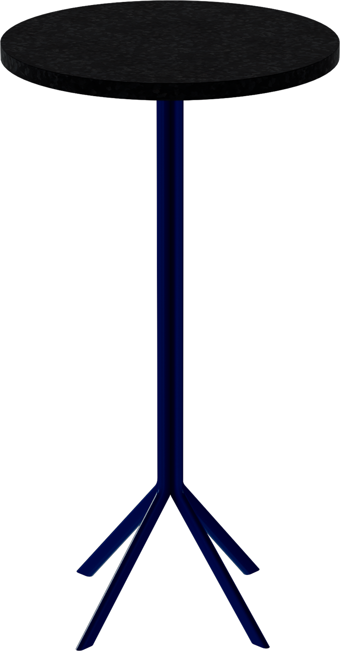 Quadro Bar Table – 60cm Round – Navy / Black Onyx Dapple