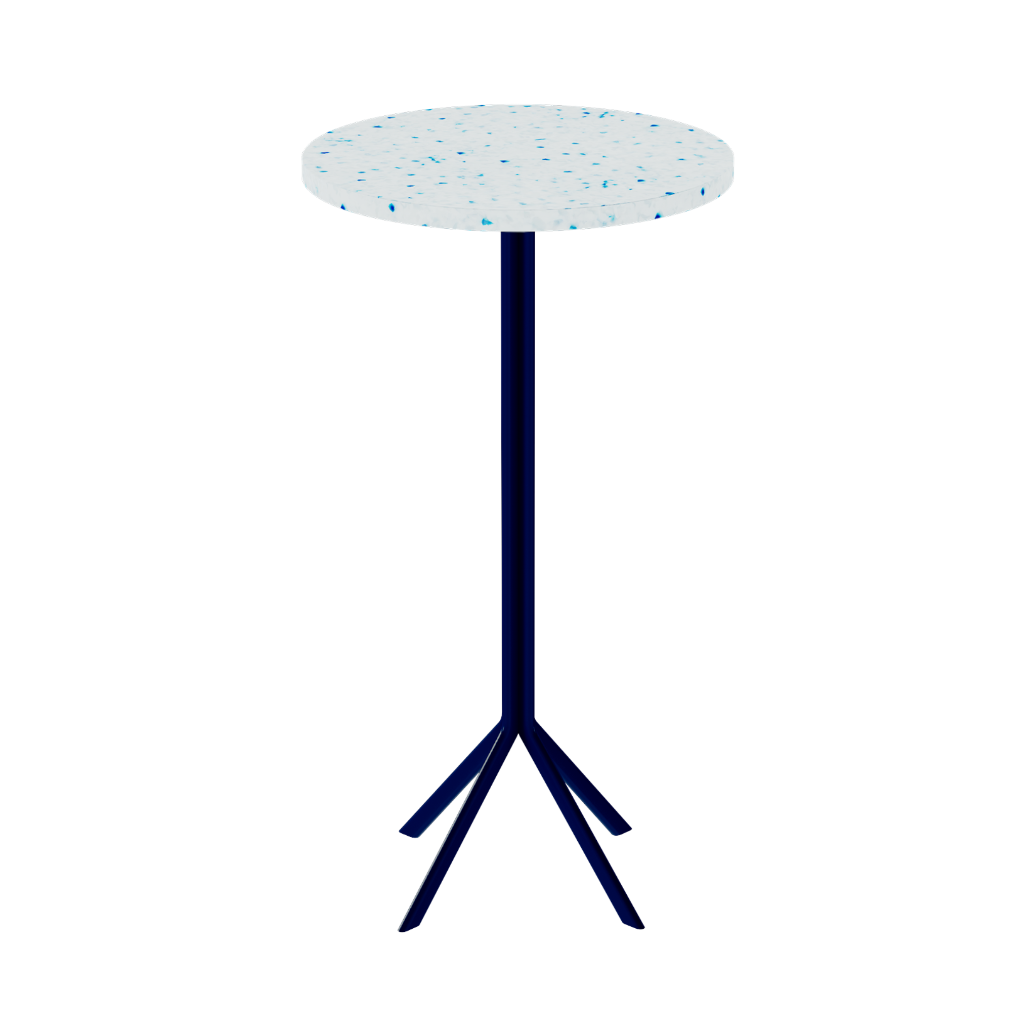 Quadro Bar Table – 60cm Round – Navy / Blue Dapple