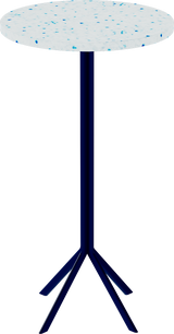 Quadro Bar Table – 60cm Round – Navy / Blue Dapple