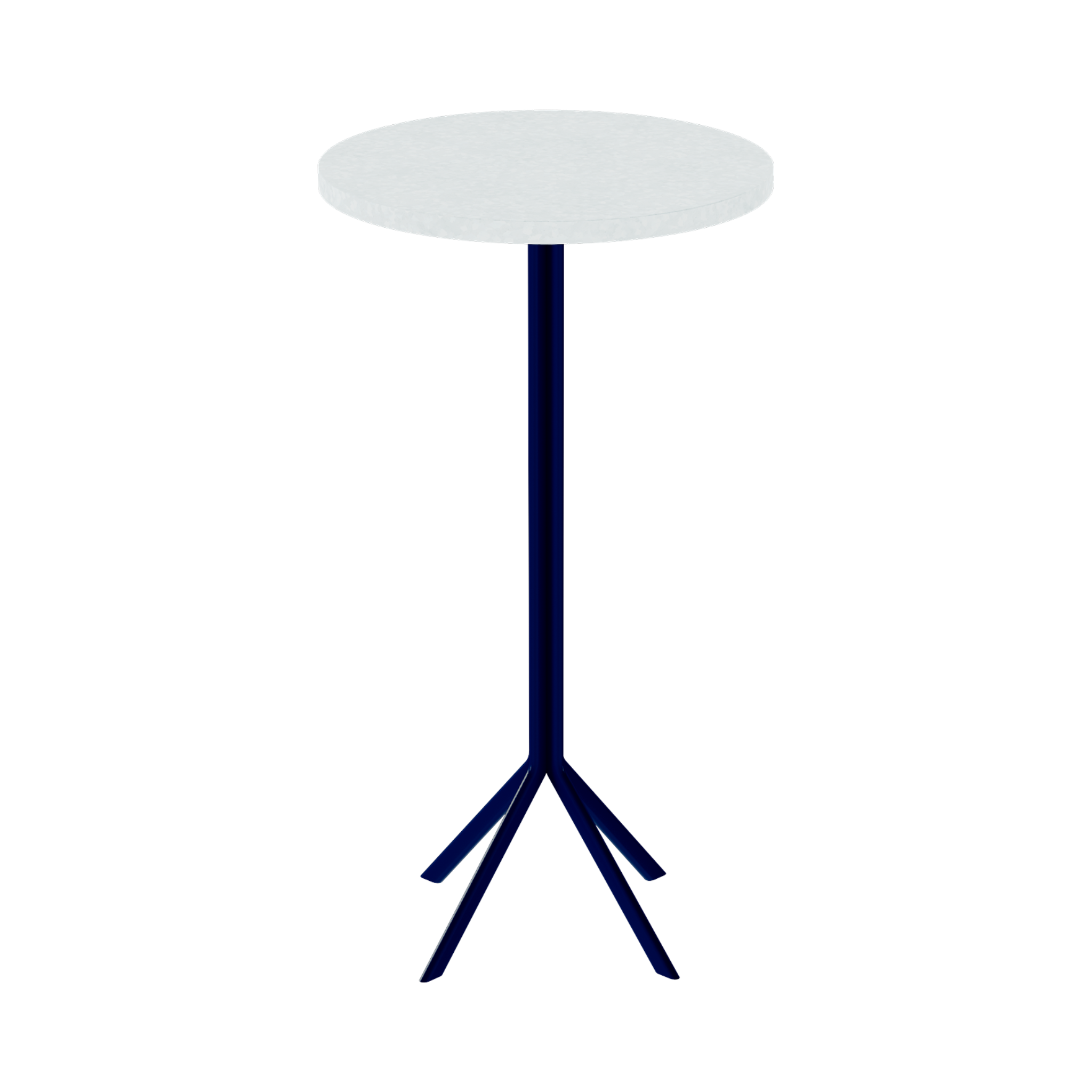 Quadro Bar Table – 60cm Round – Navy / White Chalk Dapple
