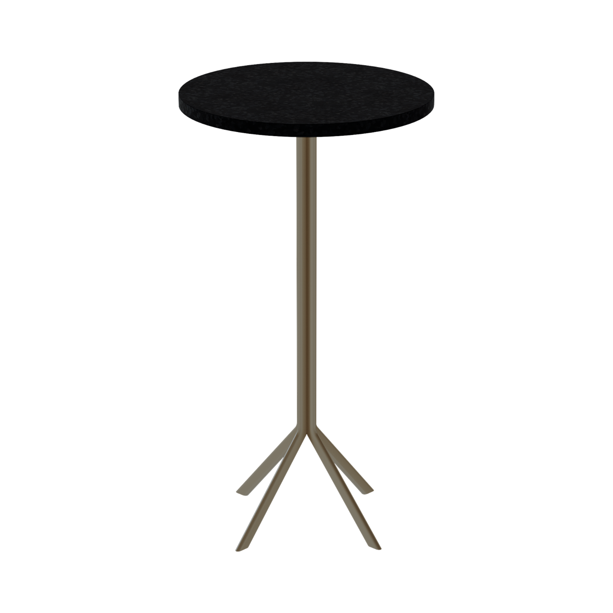 Quadro Bar Table – 60cm Round – Taupe / Black Onyx Dapple