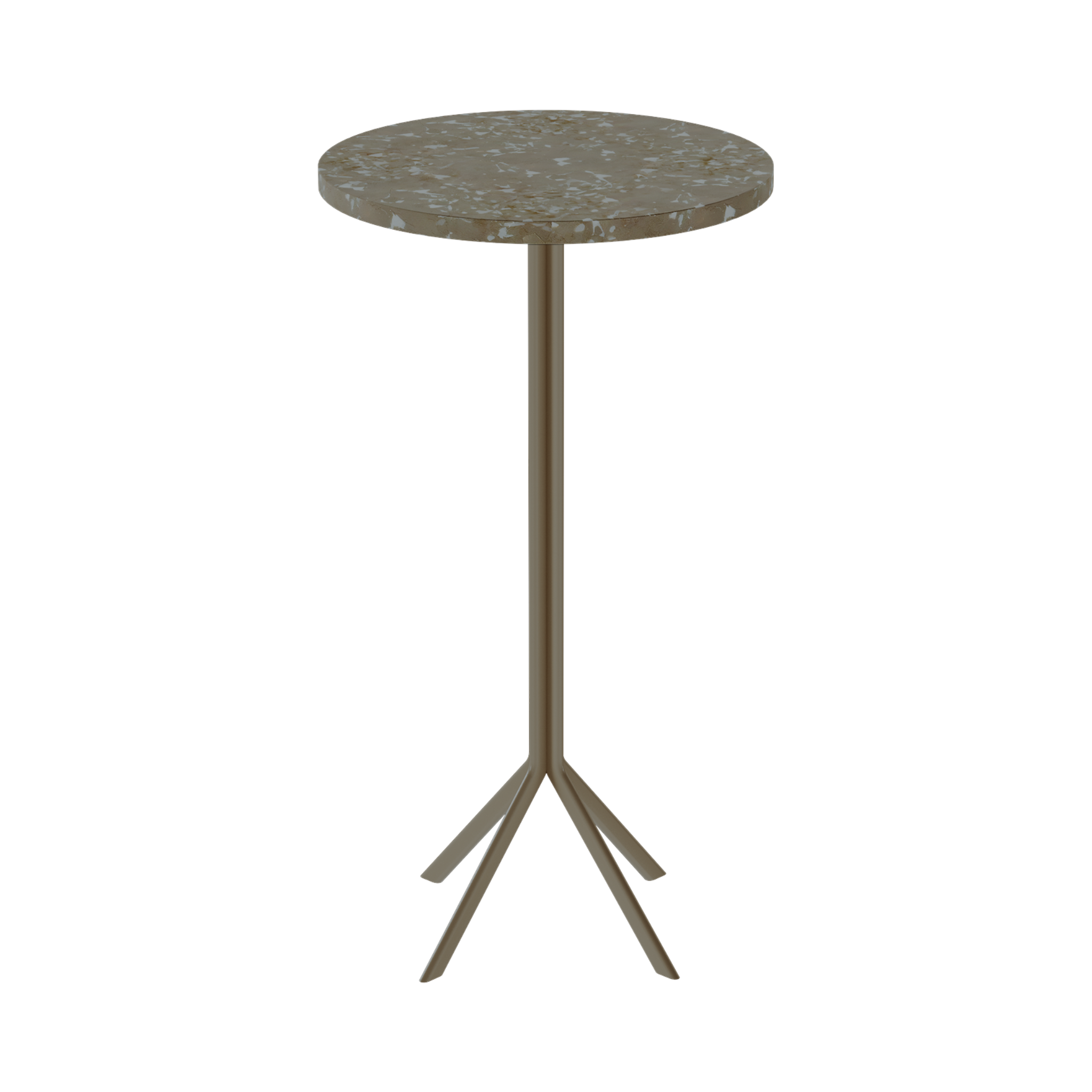 Quadro Bar Table – 60cm Round – Taupe / Taupe Dapple