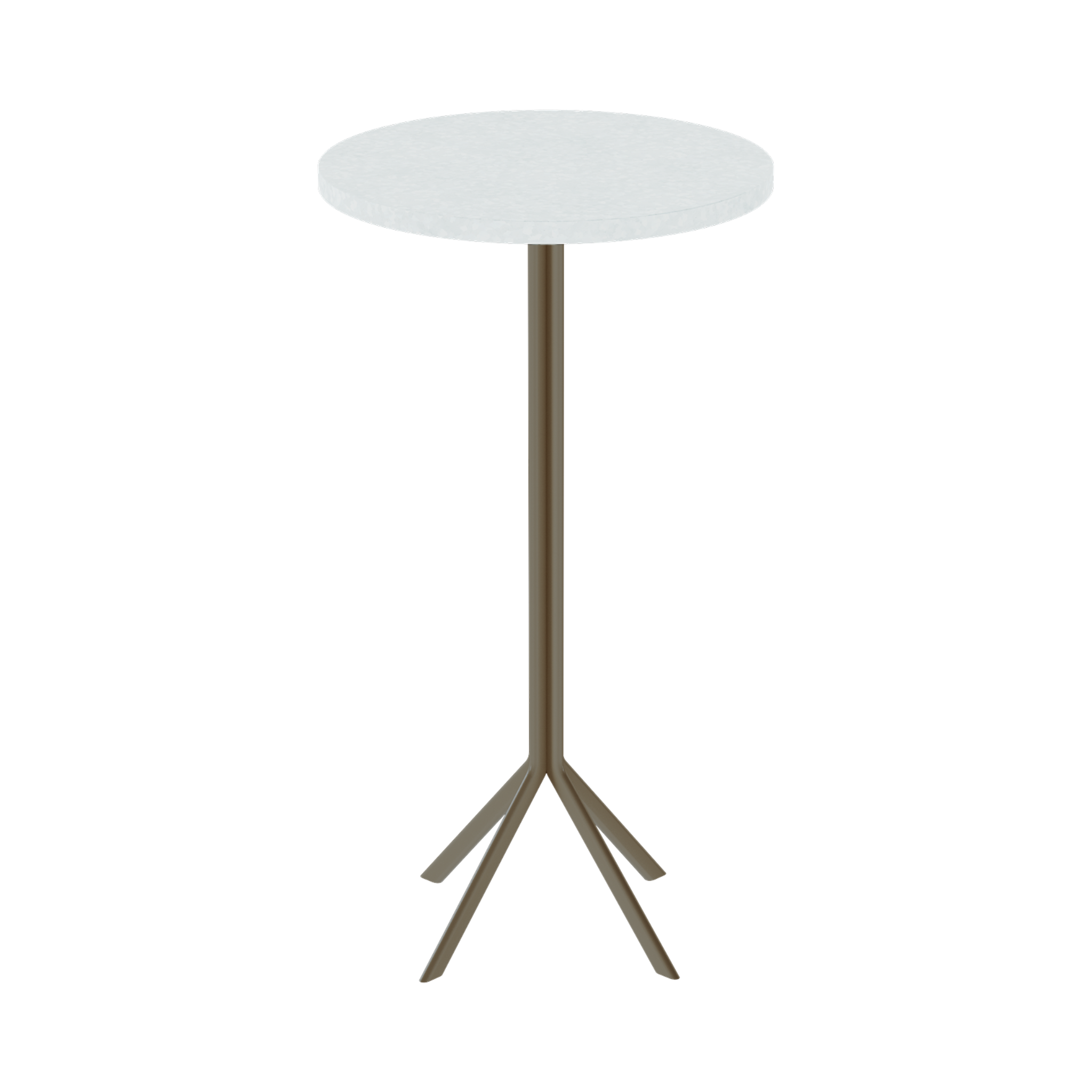 Quadro Bar Table – 60cm Round – Taupe / White Chalk Dapple