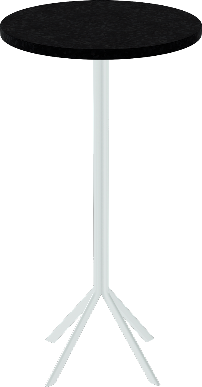Quadro Bar Table – 60cm Round – White / Black Onyx Dapple
