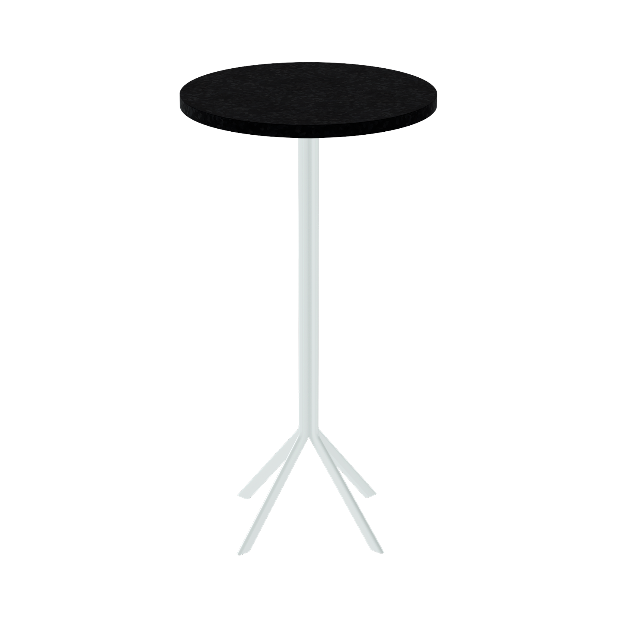 Quadro Bar Table – 60cm Round – White / Black Onyx Dapple