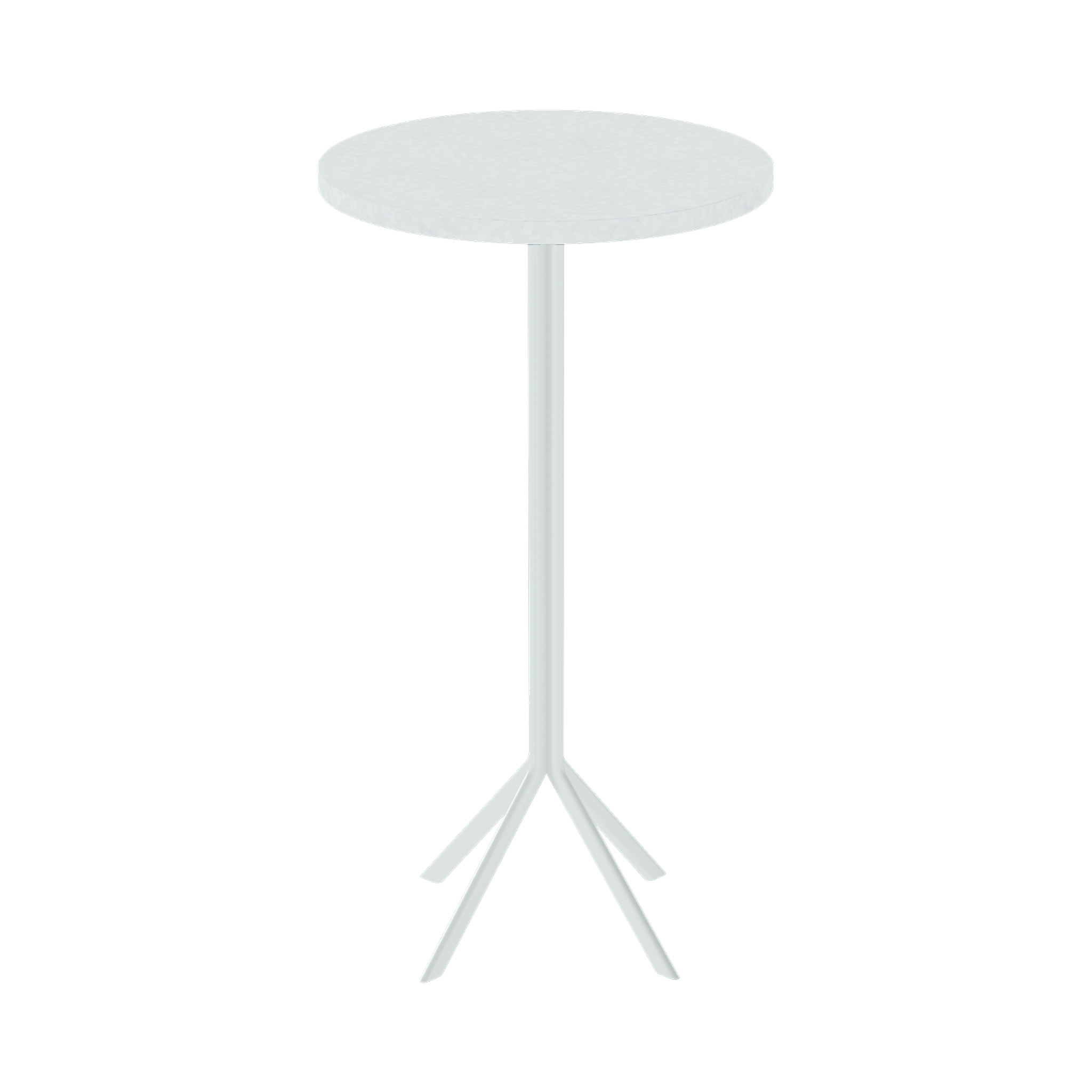 Quadro Bar Table – 60cm Round – White / White Chalk Dapple
