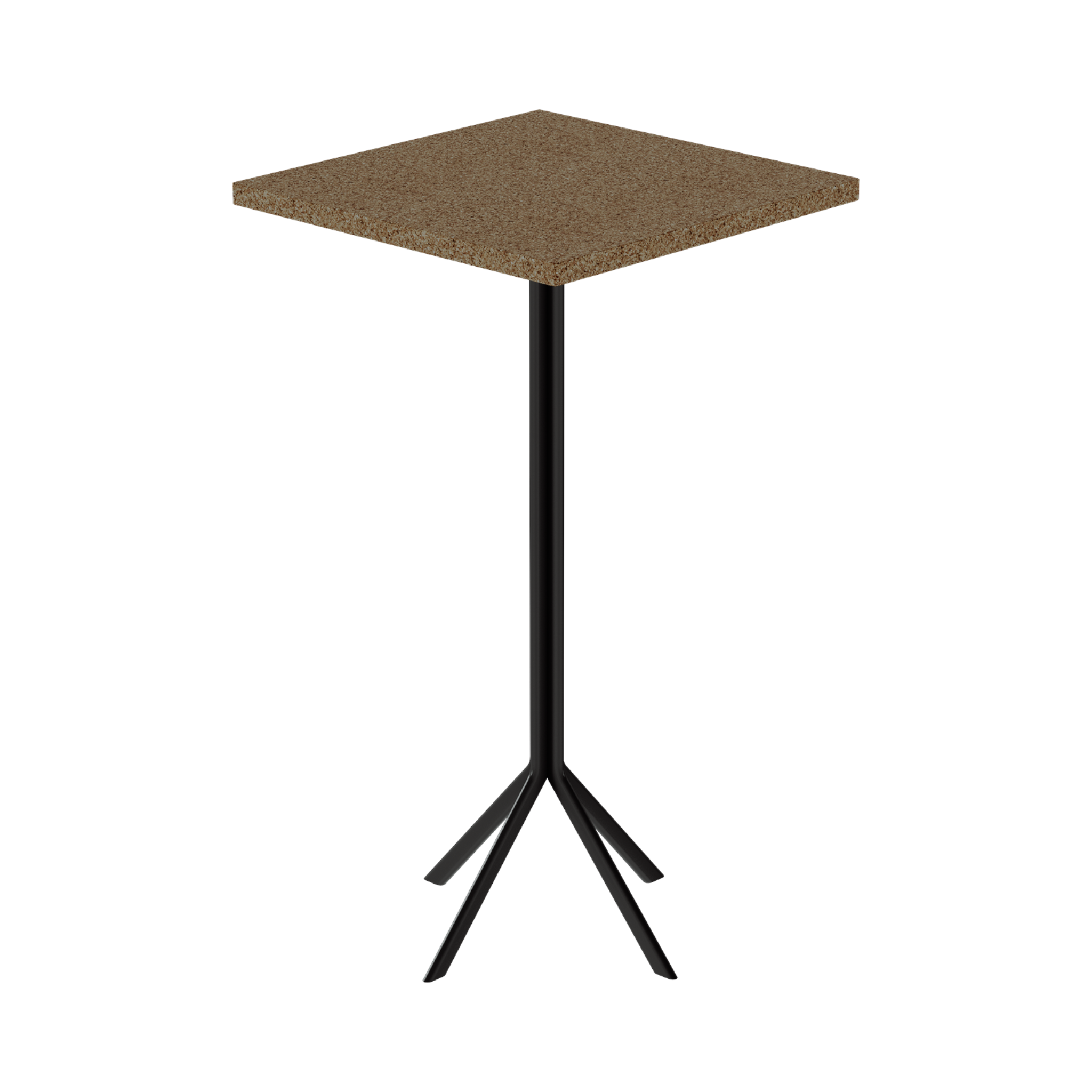 Quadro Bar Table – 60cm Square – Black / Grano Natural