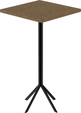 Quadro Bar Table – 60cm Square – Black / Grano Natural