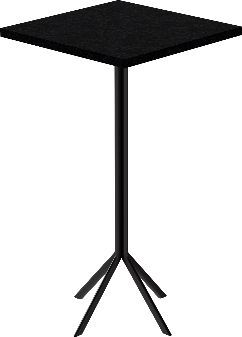 Quadro Bar Table – 60cm Square – Black / Black Onyx Dapple