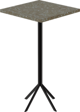 Quadro Bar Table – 60cm Square – Black / Taupe Dapple