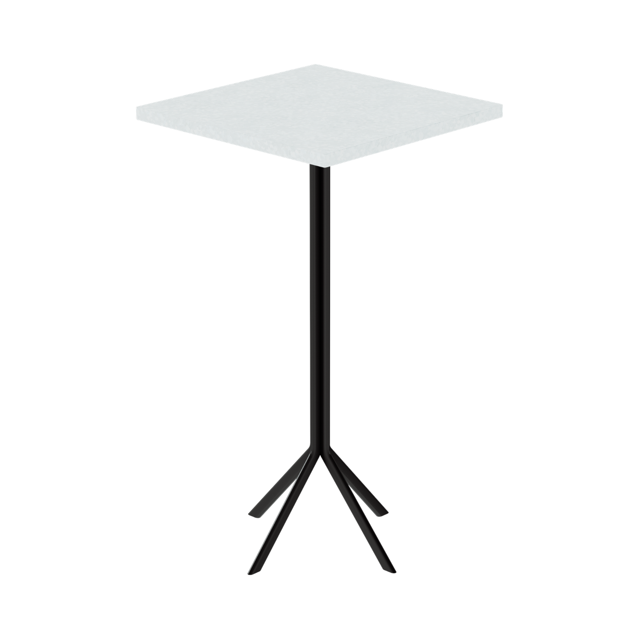 Quadro Bar Table – 60cm Square – Black / White Chalk Dapple