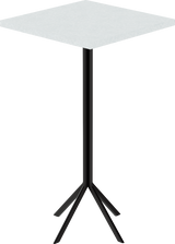 Quadro Bar Table – 60cm Square – Black / White Chalk Dapple