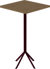 Quadro Bar Table – 60cm Square – Burgundy / Grano Natural