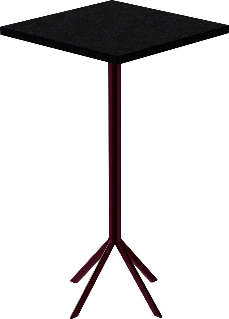 Quadro Bar Table – 60cm Square – Burgundy / Black Onyx Dapple