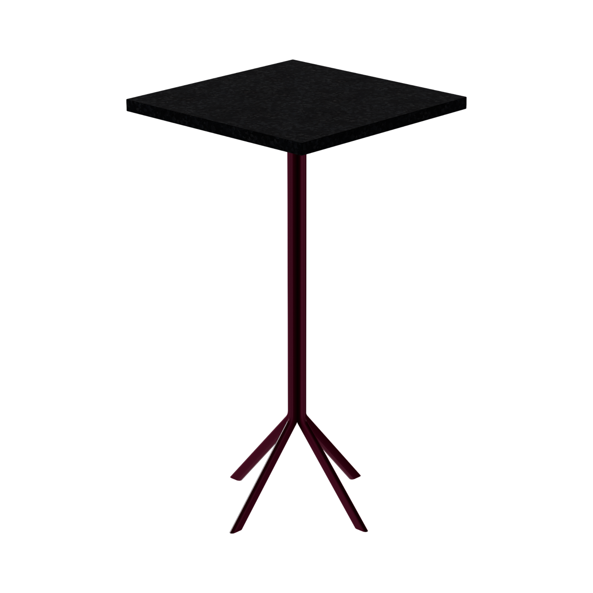 Quadro Bar Table – 60cm Square – Burgundy / Black Onyx Dapple