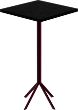 Quadro Bar Table – 60cm Square – Burgundy / Black Onyx Dapple