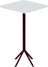Quadro Bar Table – 60cm Square – Burgundy / Red Dapple