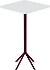 Quadro Bar Table – 60cm Square – Burgundy / White Chalk Dapple