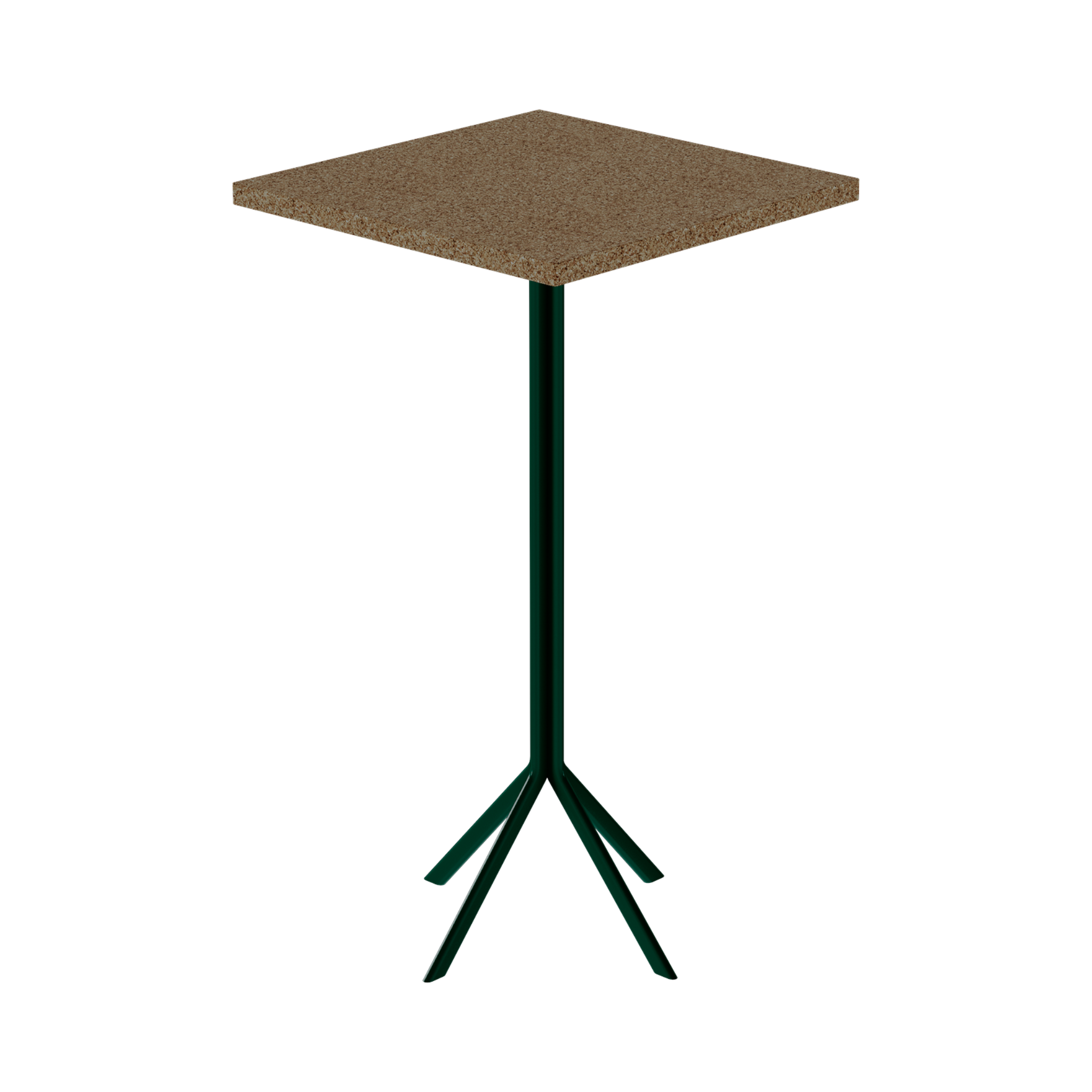 Quadro Bar Table – 60cm Square – Green / Grano Natural