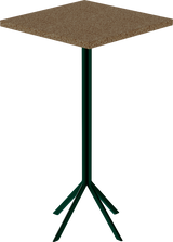 Quadro Bar Table – 60cm Square – Green / Grano Natural