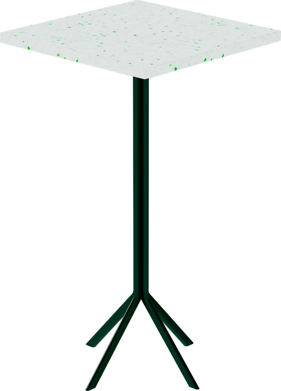 Quadro Bar Table – 60cm Square – Green / Green Dapple