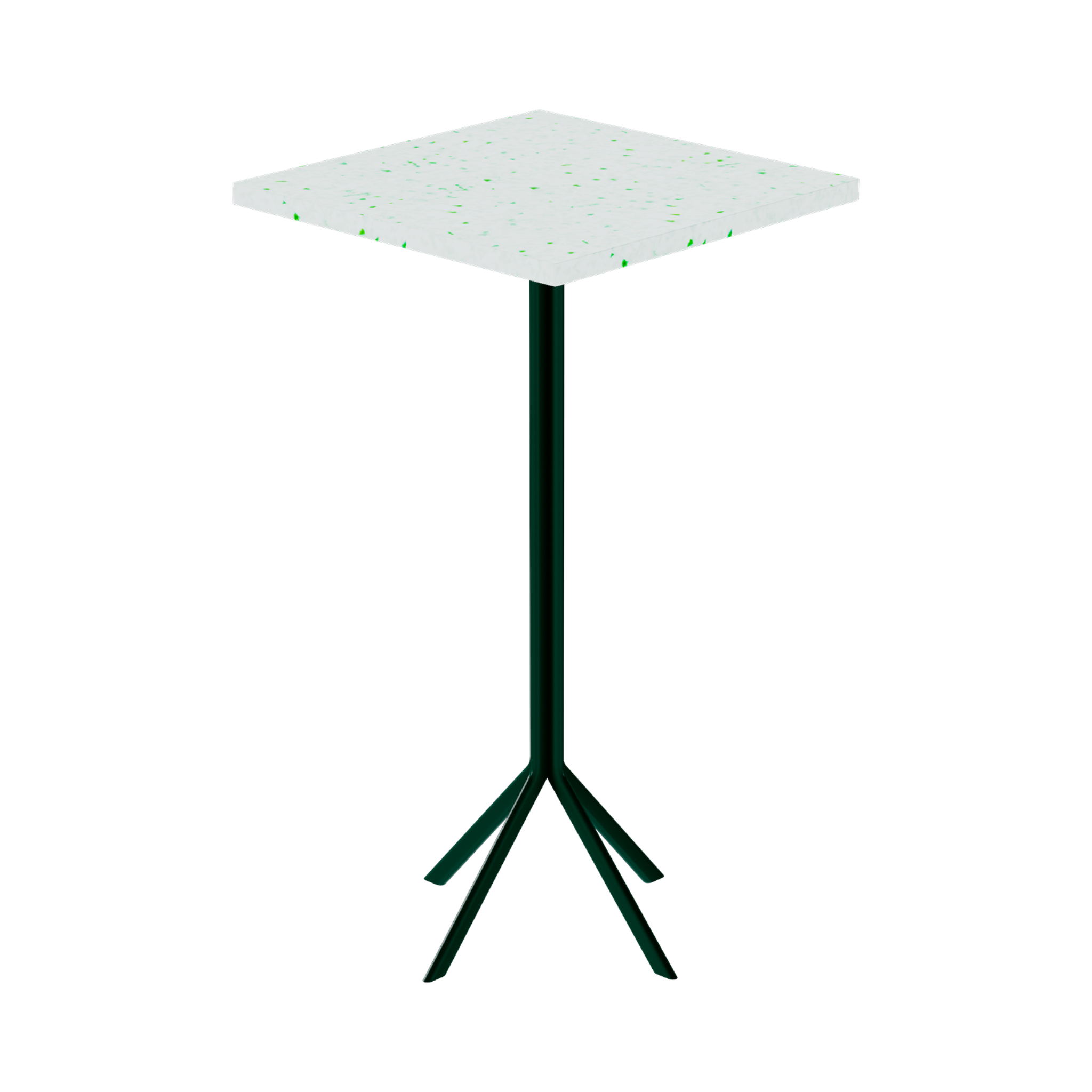 Quadro Bar Table – 60cm Square – Green / Green Dapple
