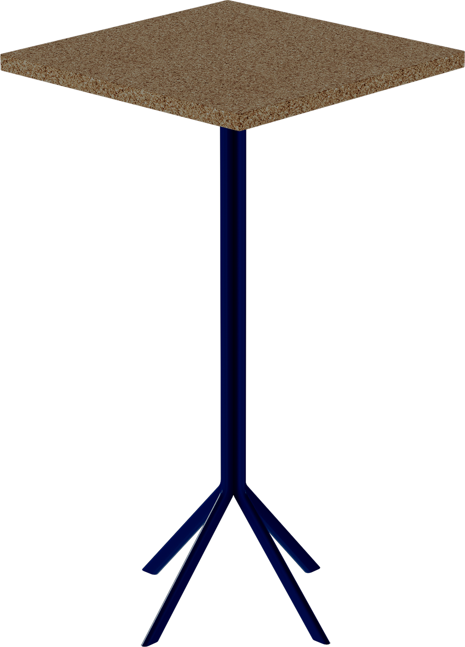 Quadro Bar Table – 60cm Square – Navy / Grano Natural