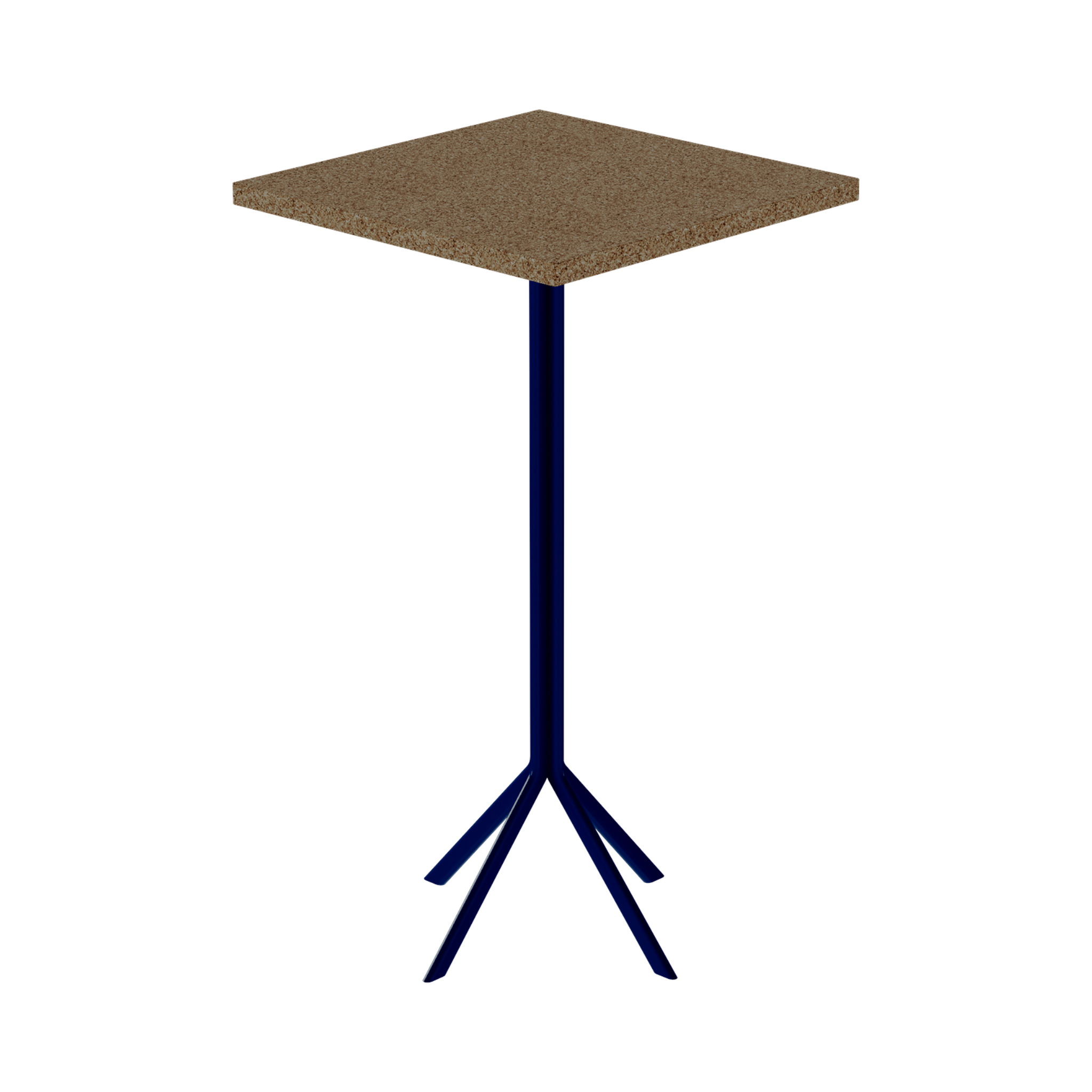 Quadro Bar Table – 60cm Square – Navy / Grano Natural