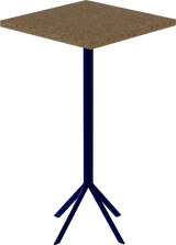 Quadro Bar Table – 60cm Square – Navy / Grano Natural