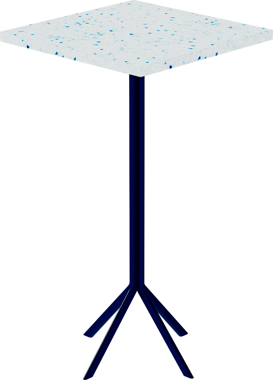Quadro Bar Table – 60cm Square – Navy / Blue Dapple