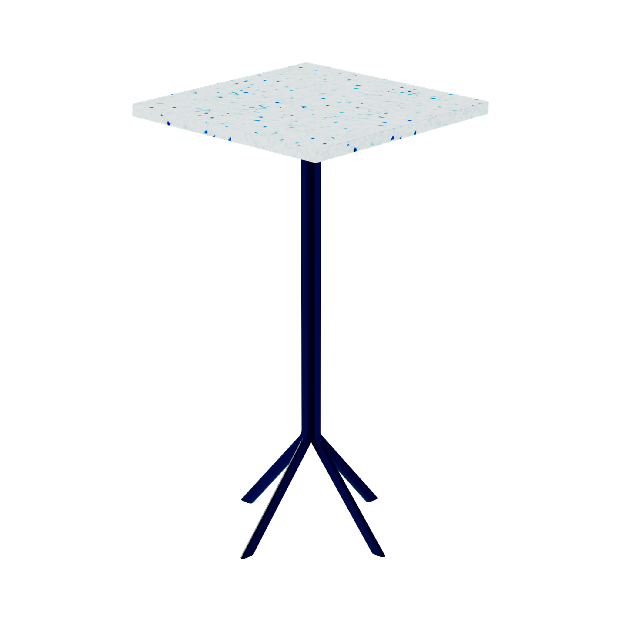 Quadro Bar Table – 60cm Square – Navy / Blue Dapple