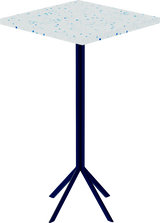 Quadro Bar Table – 60cm Square – Navy / Blue Dapple