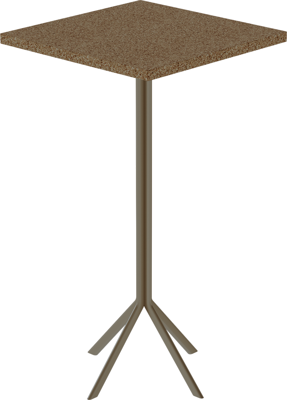 Quadro Bar Table – 60cm Square – Taupe / Grano Natural