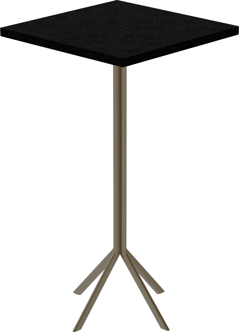 Quadro Bar Table – 60cm Square – Taupe / Black Onyx Dapple