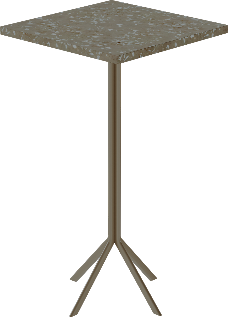 Quadro Bar Table – 60cm Square – Taupe / Taupe Dapple