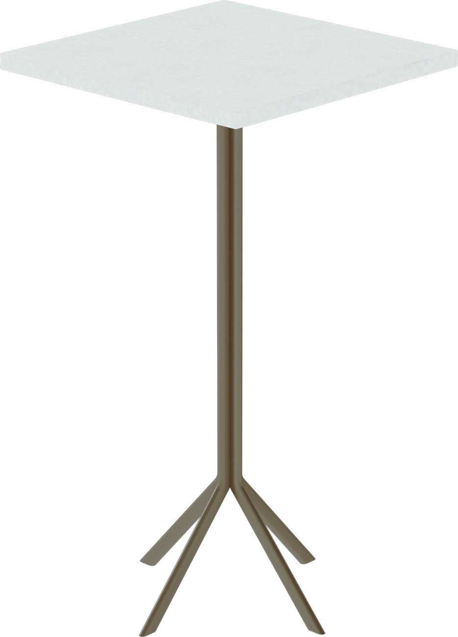 Quadro Bar Table – 60cm Square – Taupe / White Chalk Dapple